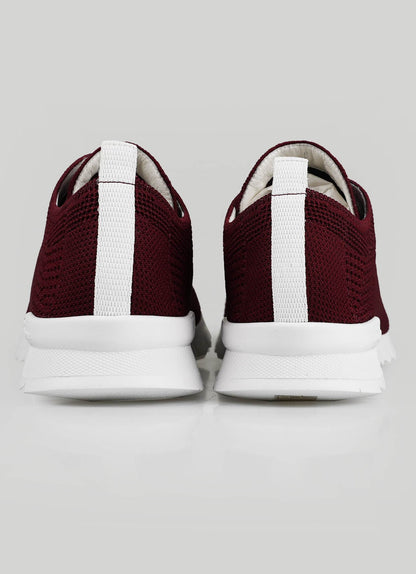 Kiton Burgundy Cotton Ea Sneakers