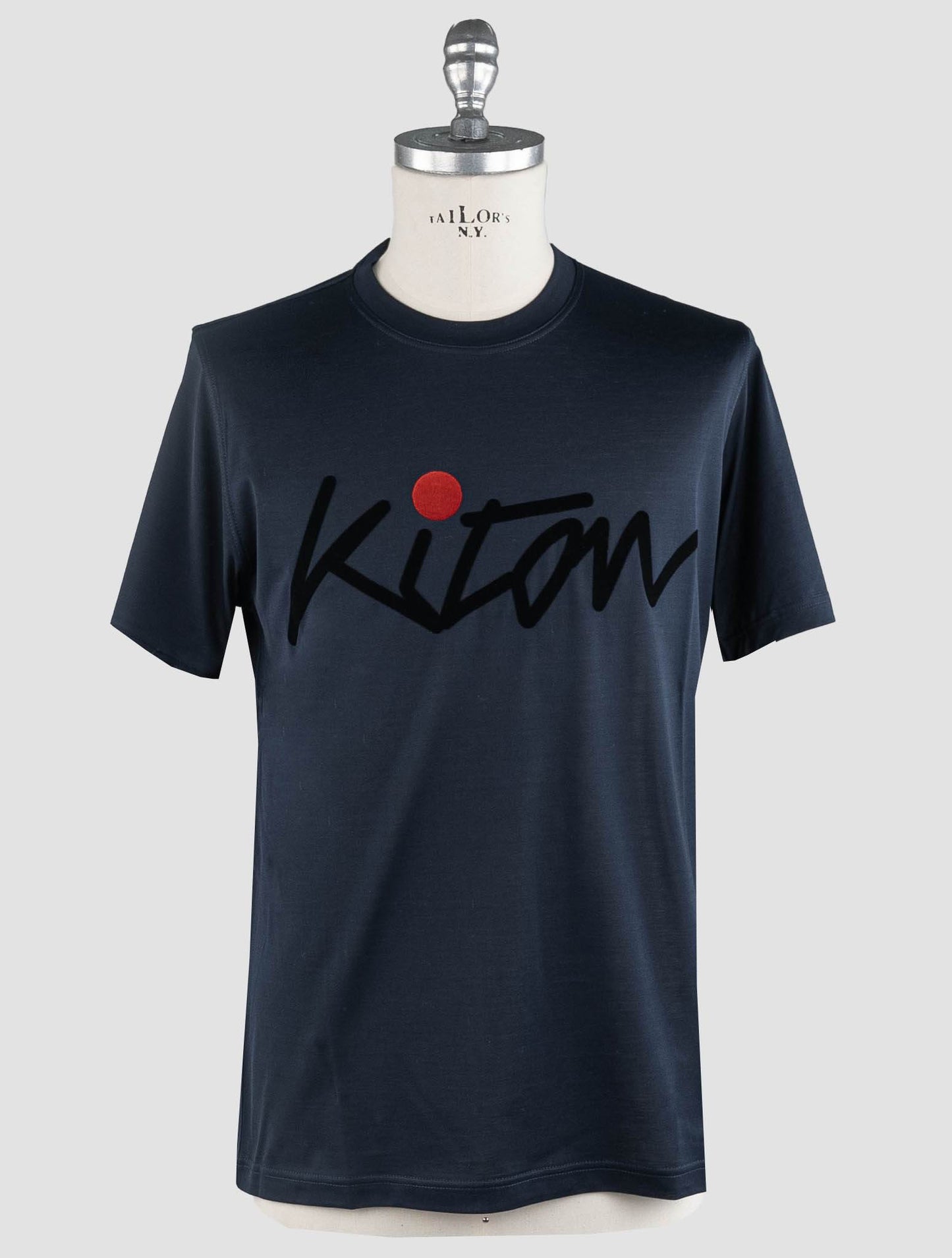 Kiton Blå Navy bomuld T-shirt