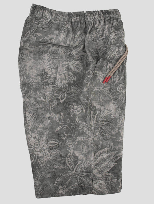 Kiton šedé plátno krátké kalhoty