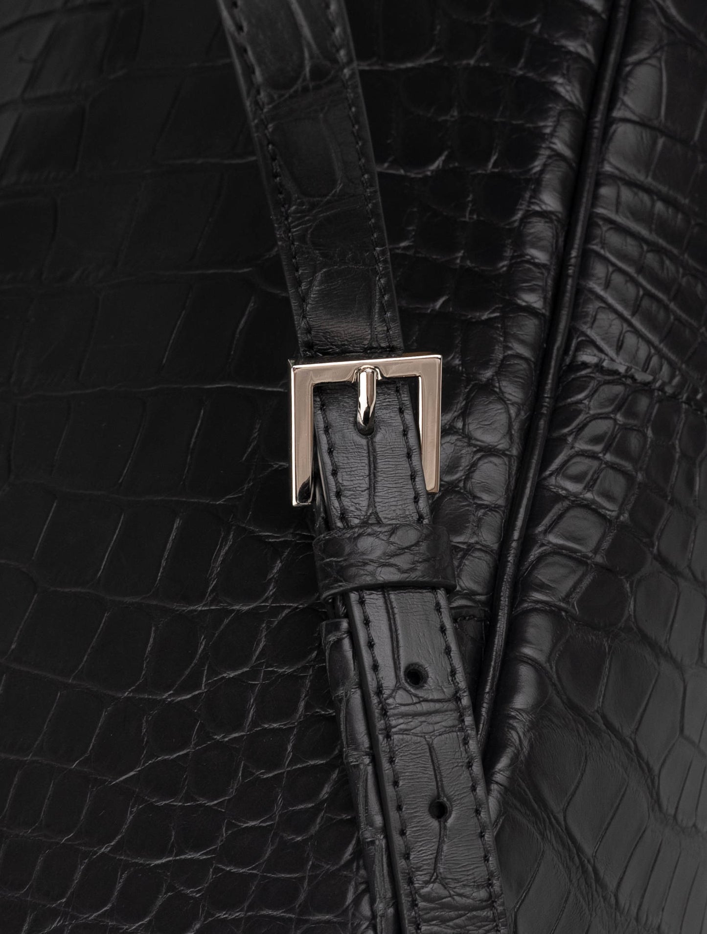 Kiton černý kožený krokodýl batoh
