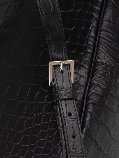 Kiton černý kožený krokodýl batoh