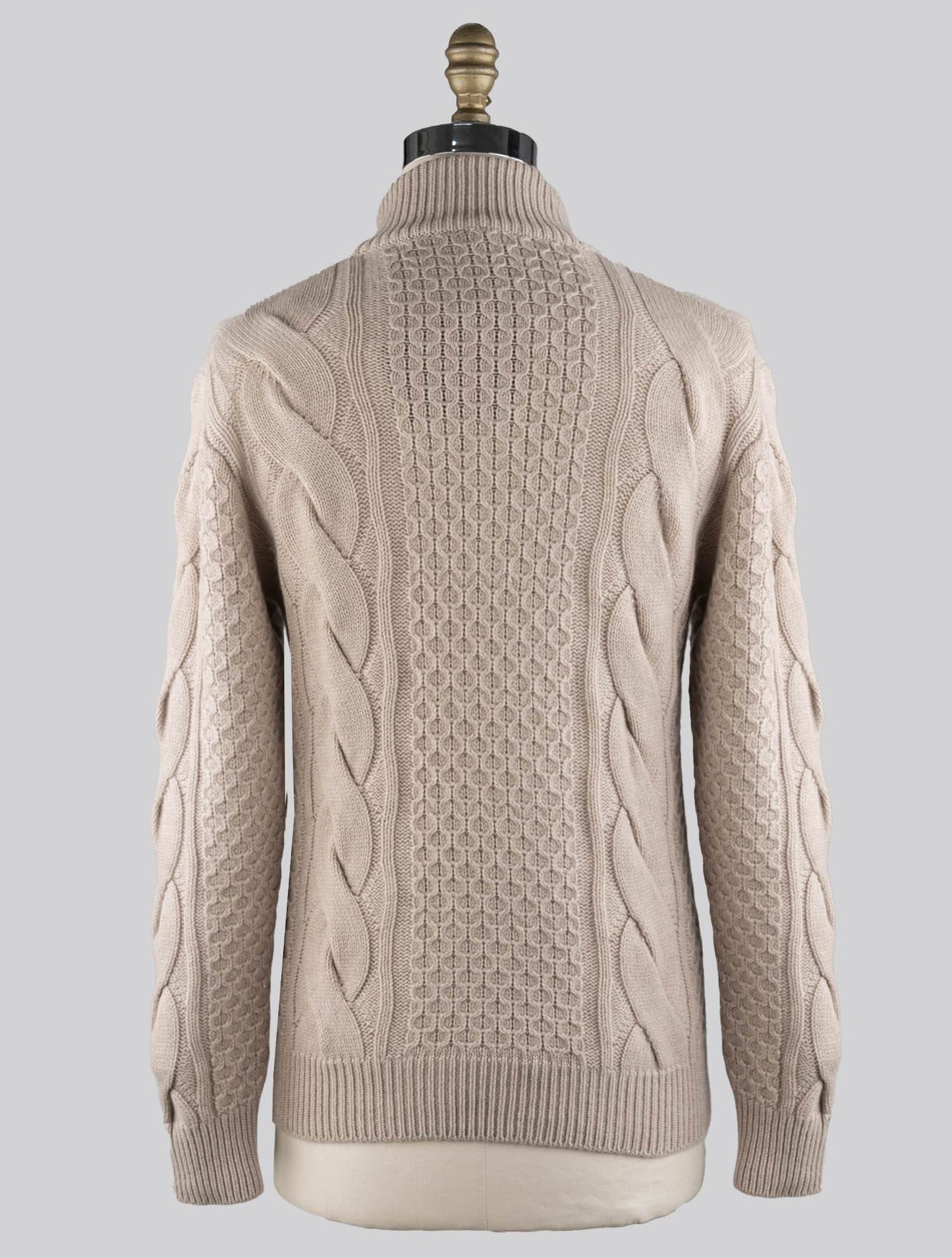Kiton Beige Cashmere Sweater Half Zip