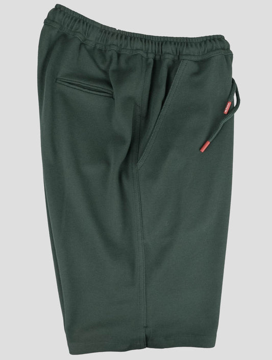 Krátké bavlněné kalhoty Kiton tmavě zelené