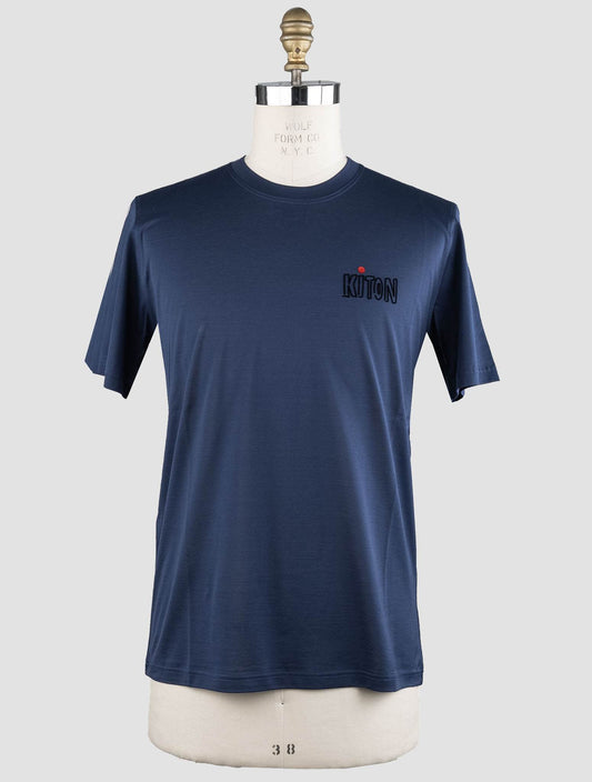 Camiseta de algodón azul Kiton