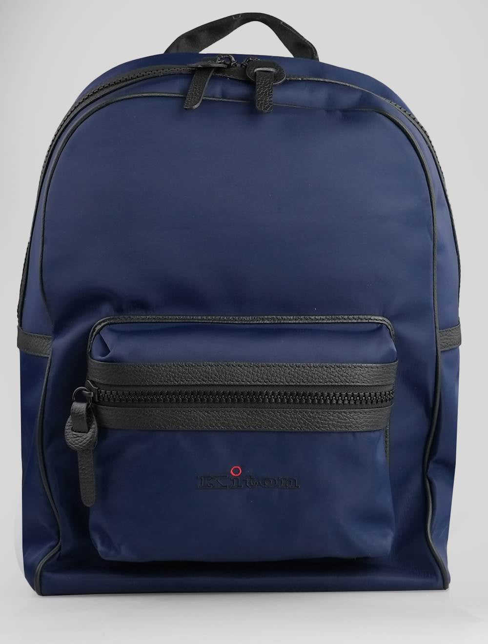 Kiton Blue Solid Backpack