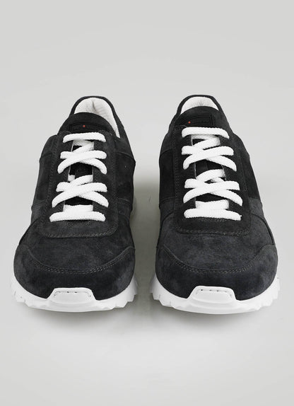 Kiton Dark Gray Leather Suede Sneakers