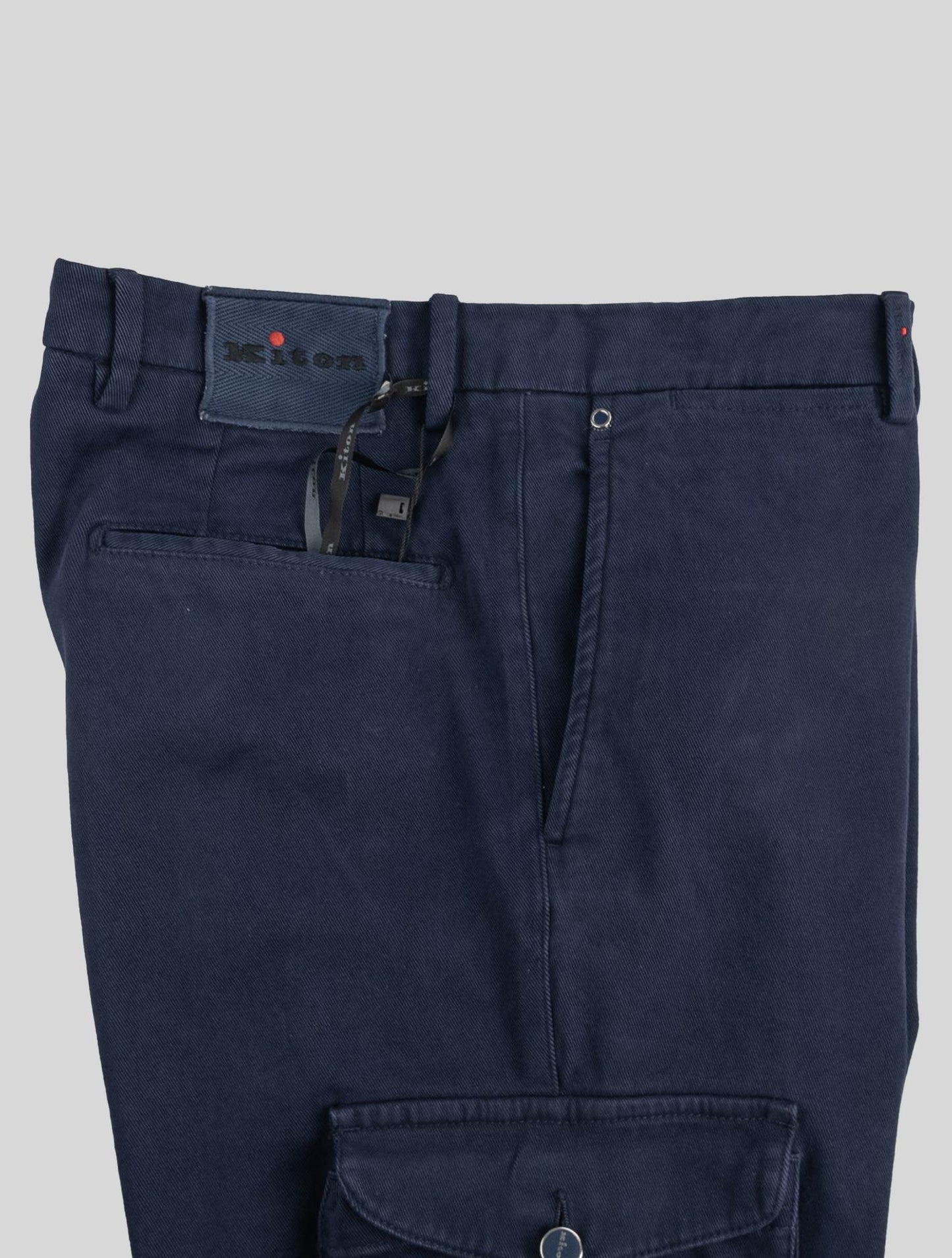 Pantalones cargo de Ea de algodón azul de Kiton