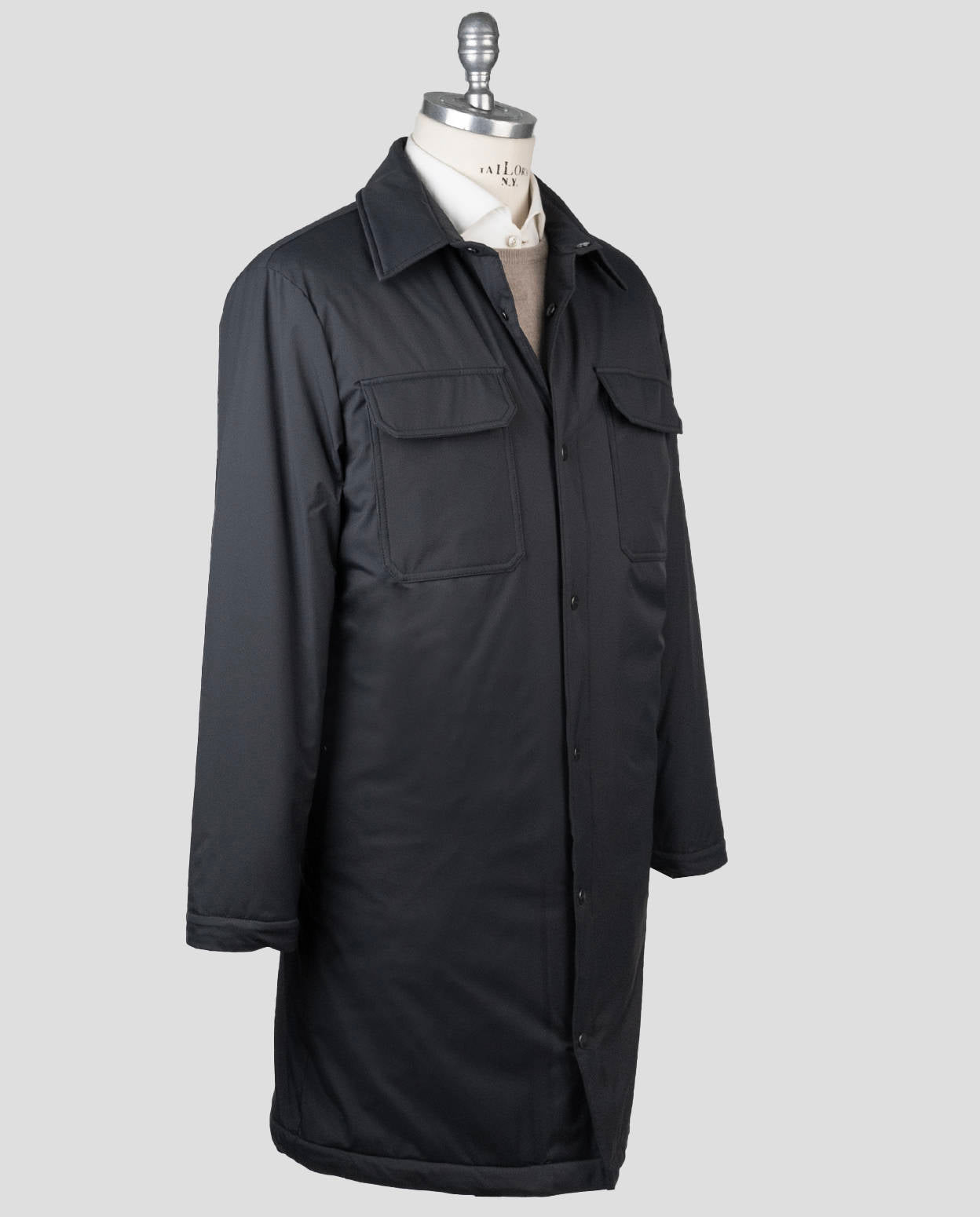 Kiton Black Pl Coat