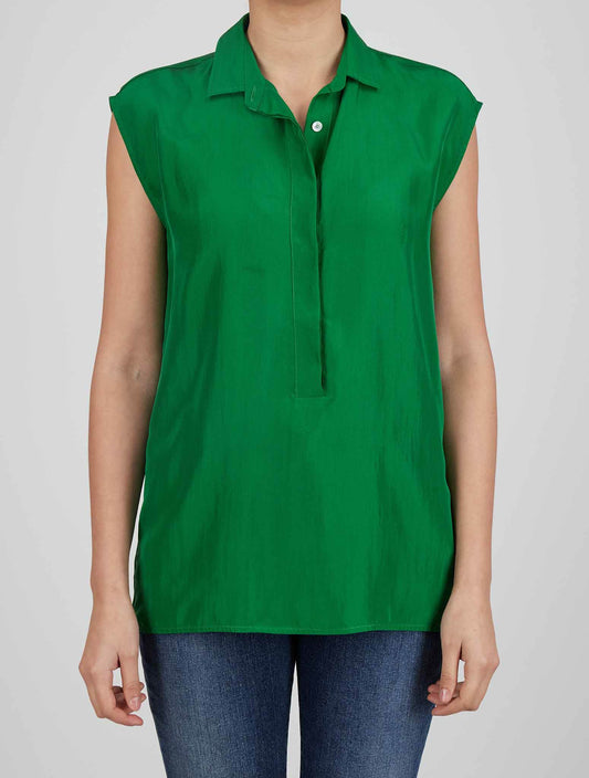 Camisa de seda verde Kiton