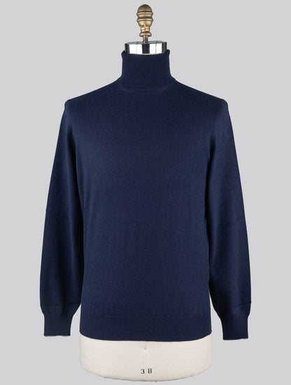 Brunello Cucinelli Blue Cashmere Sweater Turtle Neck
