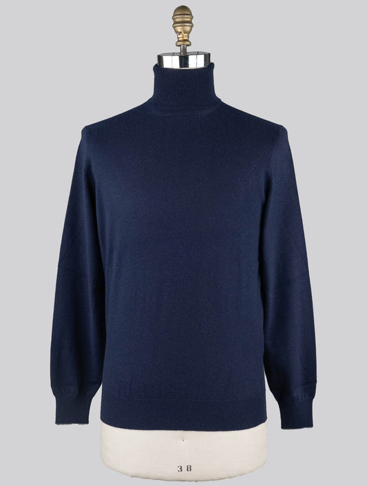 Brunello Cucinelli plavi kašmirski pulover s ovratnikom