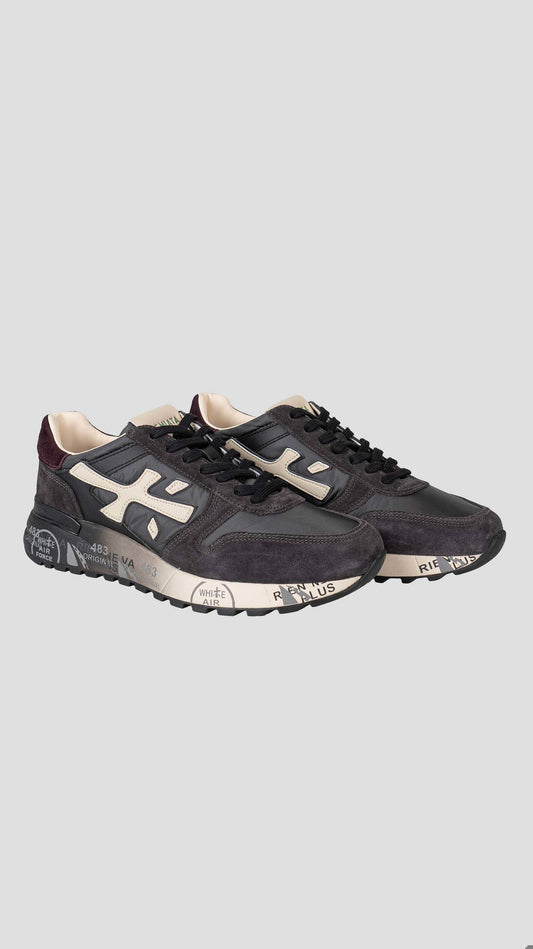 Premiata Gray Pa Leather Suede Pu Sneakers