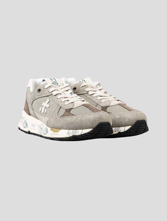 Premiata Beige Leather Suede Sneakers