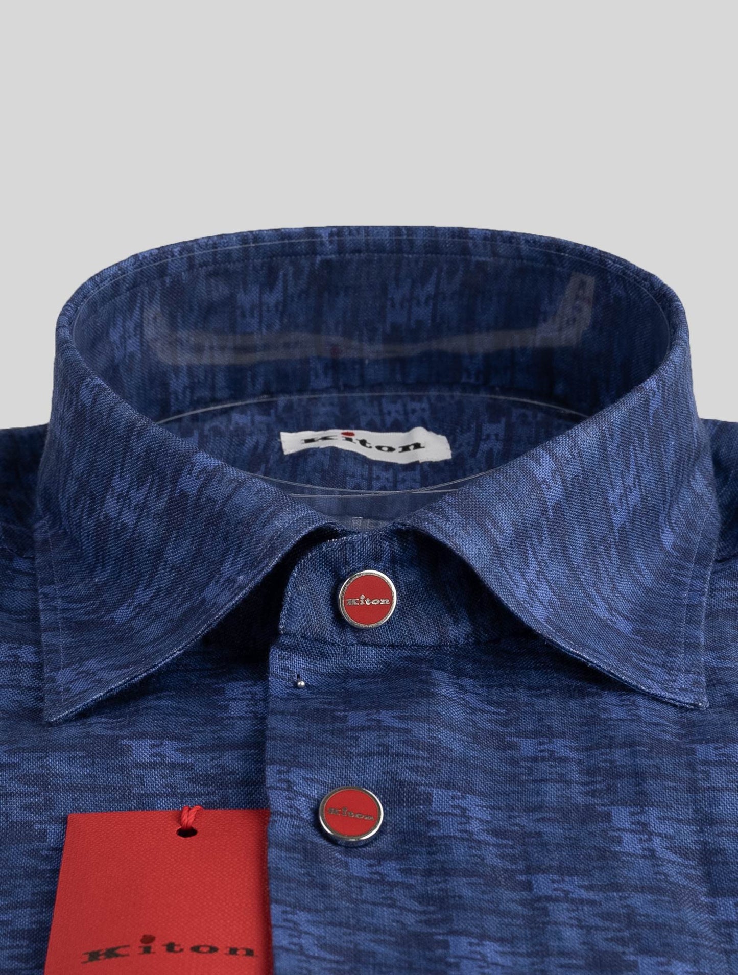 Kiton Blue Linen Shirt