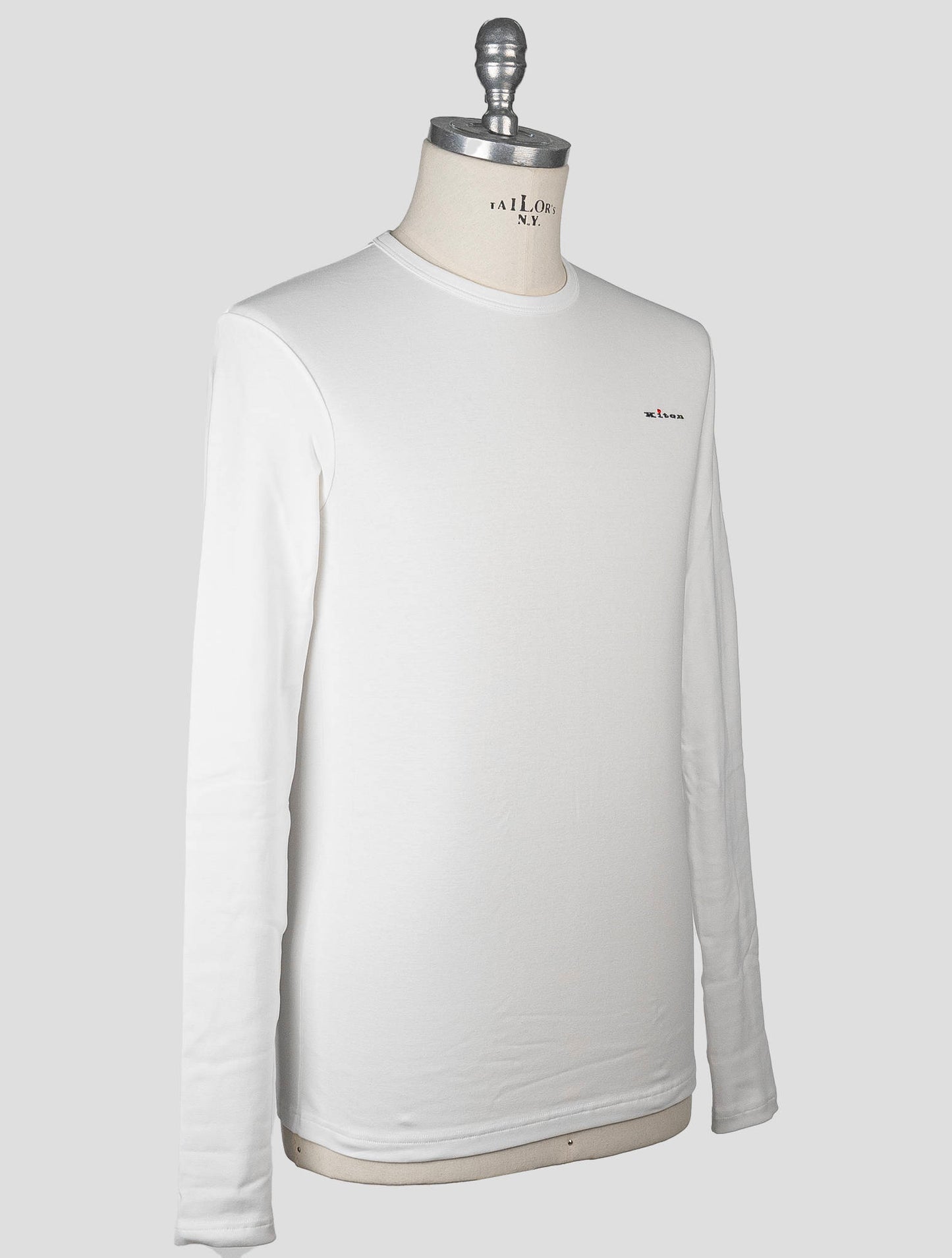 Kiton bílá bavlněná ea trička spodní prádlo s dlouhým rukávem