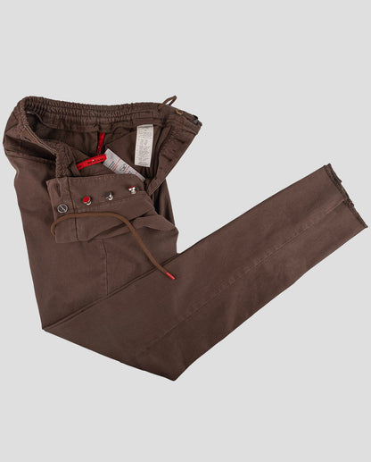 Kiton Brown Lyocell Cotton Ea Pants