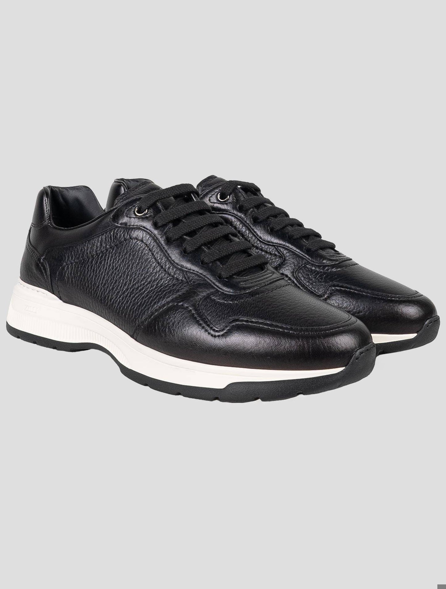 Zilli Black Leather Deer Leather Sneakers