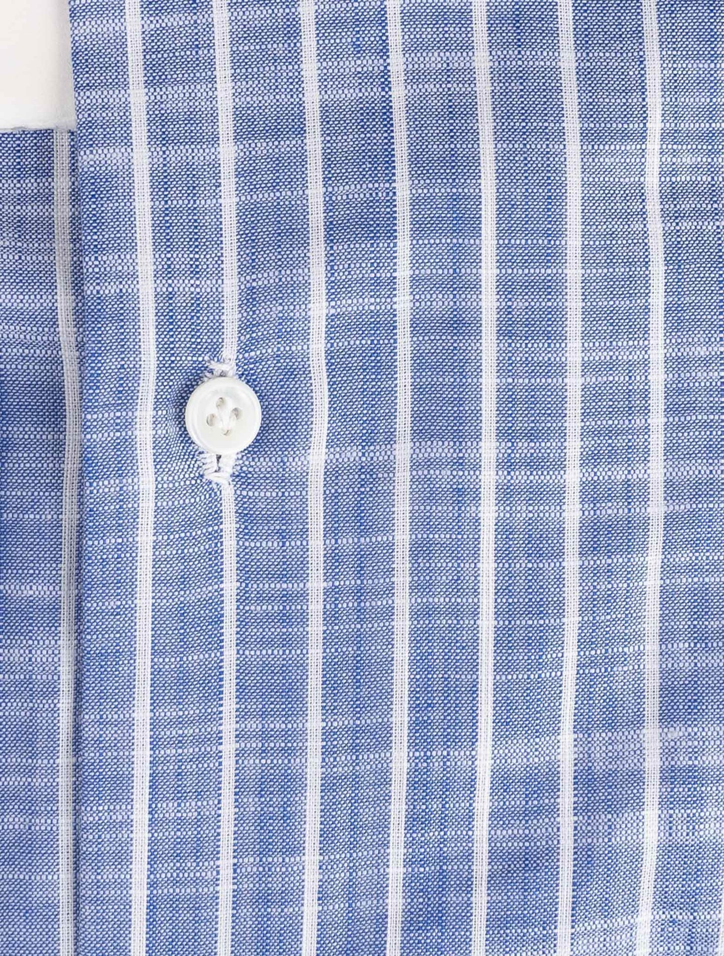Luigi Borrelli Chemise en coton blanc bleu clair