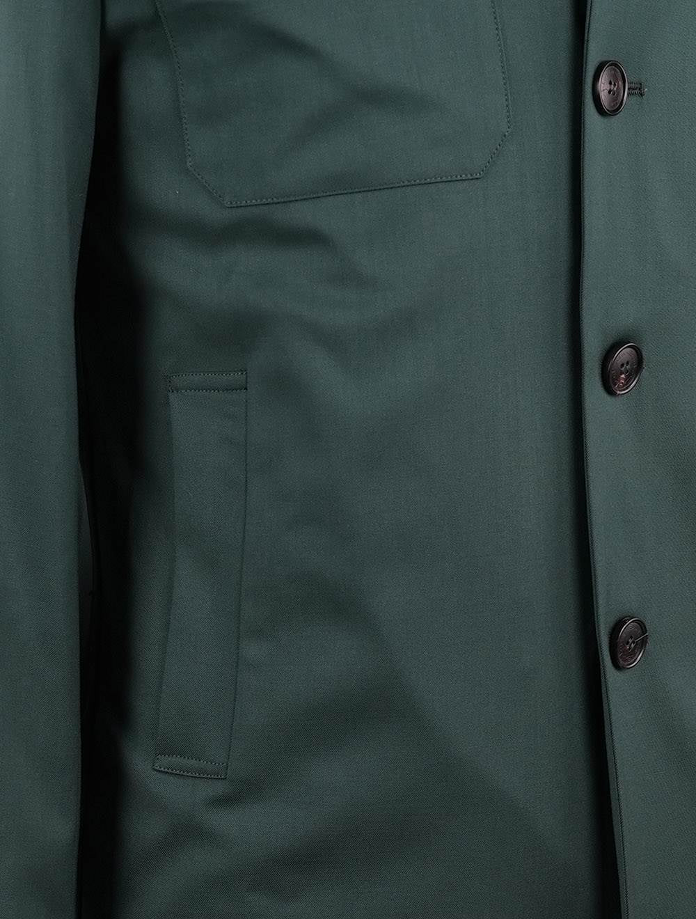 معطف من الصوف البكر الأخضر من سارتوريو نابولي