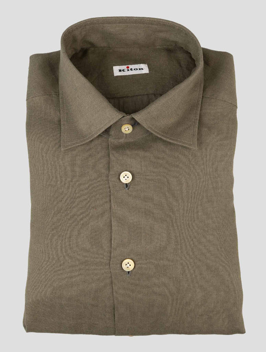 Kiton Green Linen Shirt