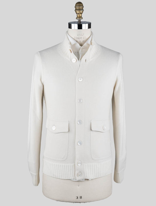 Barba Napoli White Cashmere Sweater Cardigan