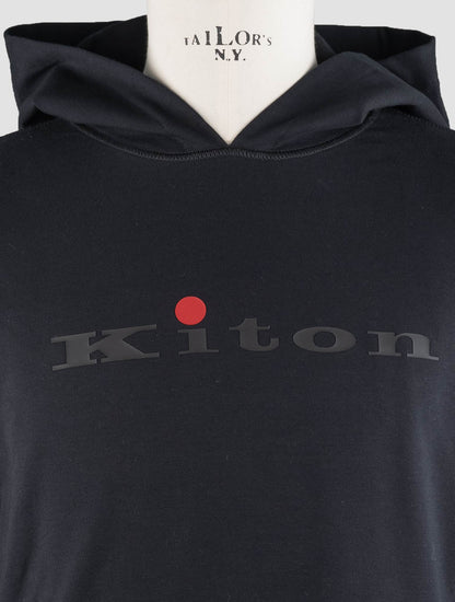Kiton black cotton ea svetr