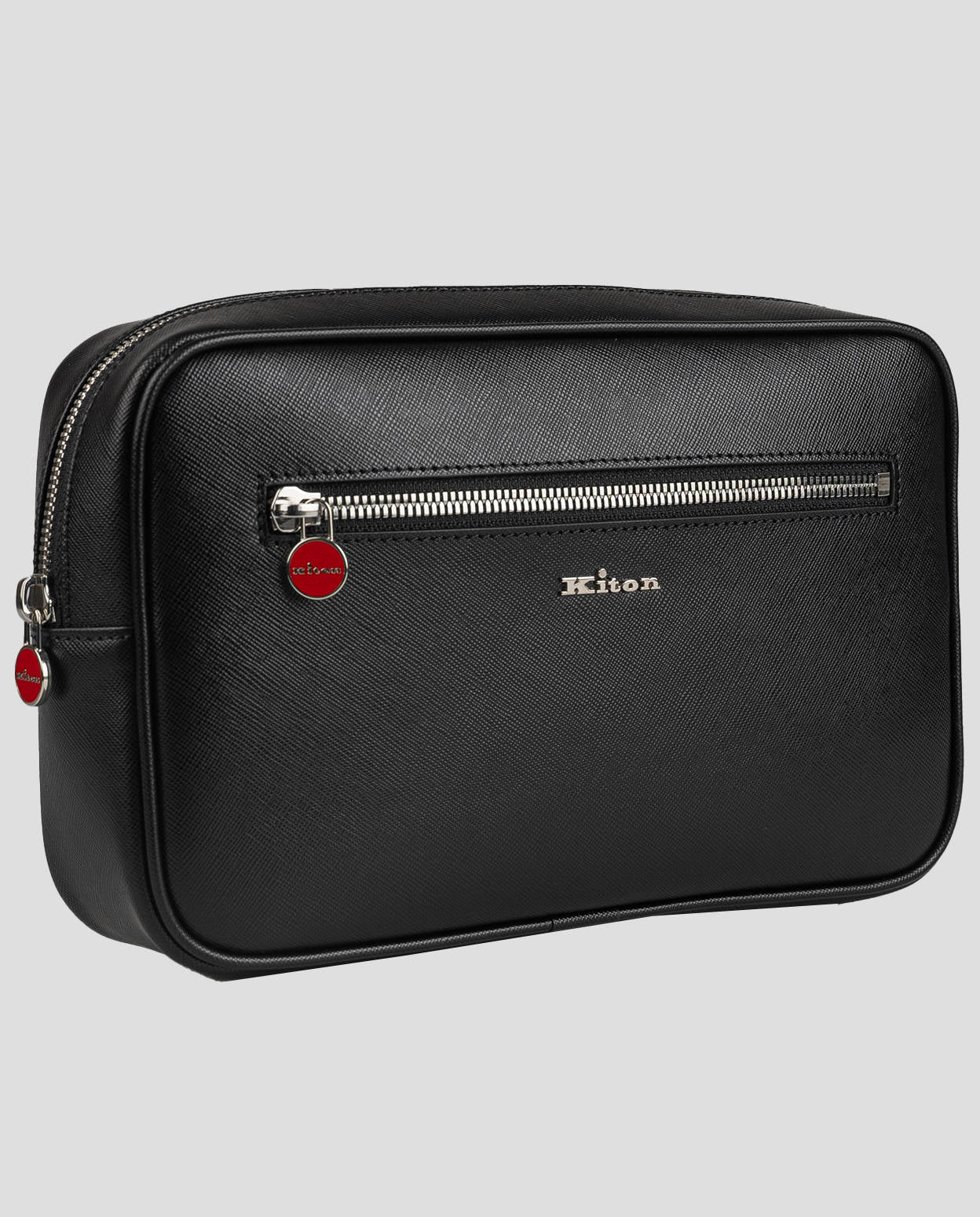 Bolsa de cuero negro Kiton