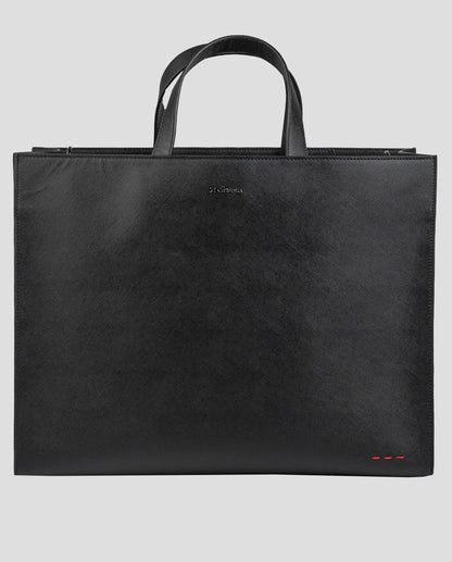 Kiton Black Leather Business Bag