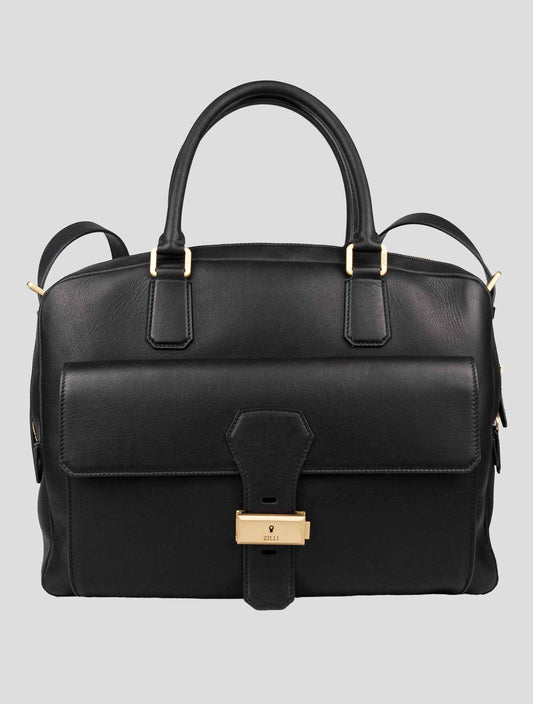 Zilli Black Leather Briefcase