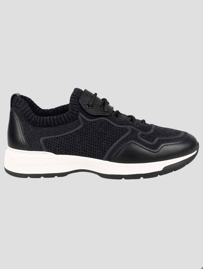 Zilli Black Cotton Leather Sneakers