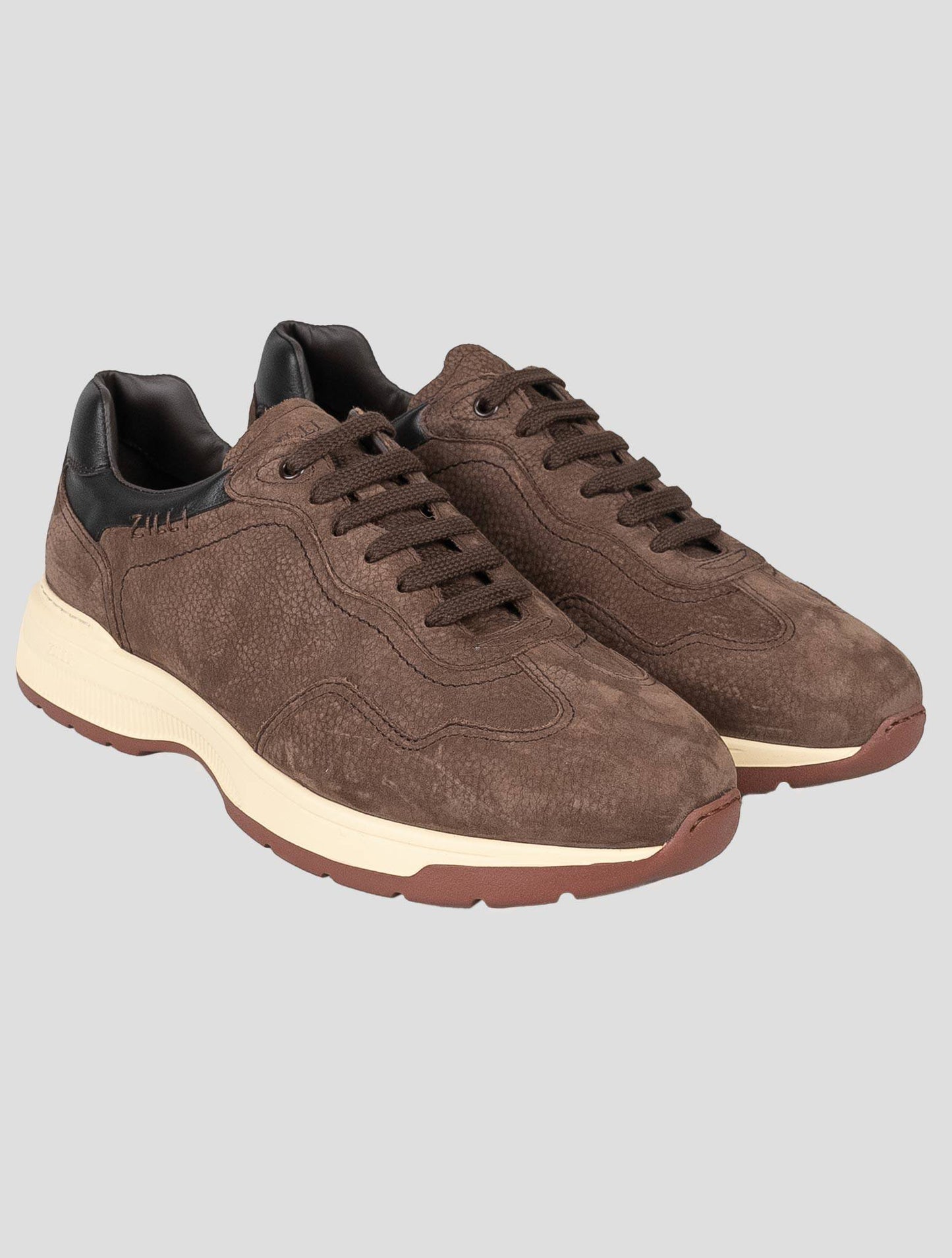 Zilli brown leather suede leather sneakers