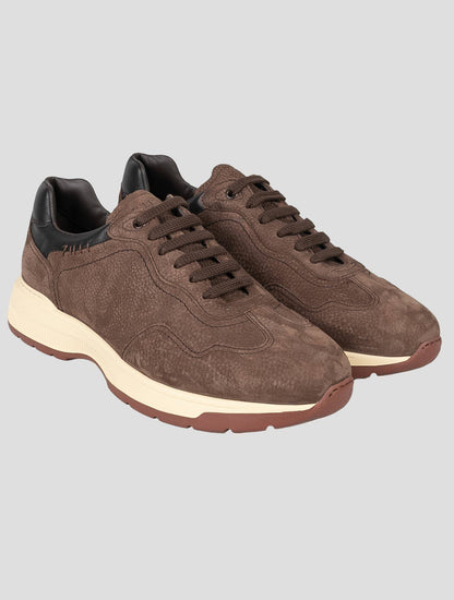 Zilli Brun läder Suede Läder Sneakers