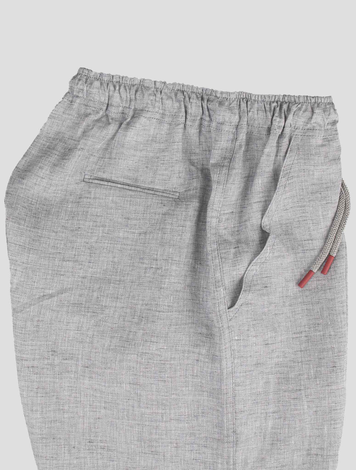 Kiton Gray Linen Short Pants