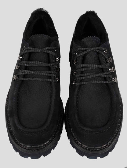 Zilli Black Leather Suede Leather Sneakers