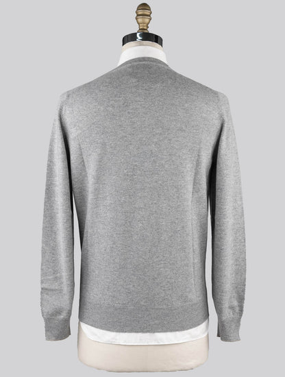 Brunello Cucinelli Light Gray Cashmere Sweater Crewneck