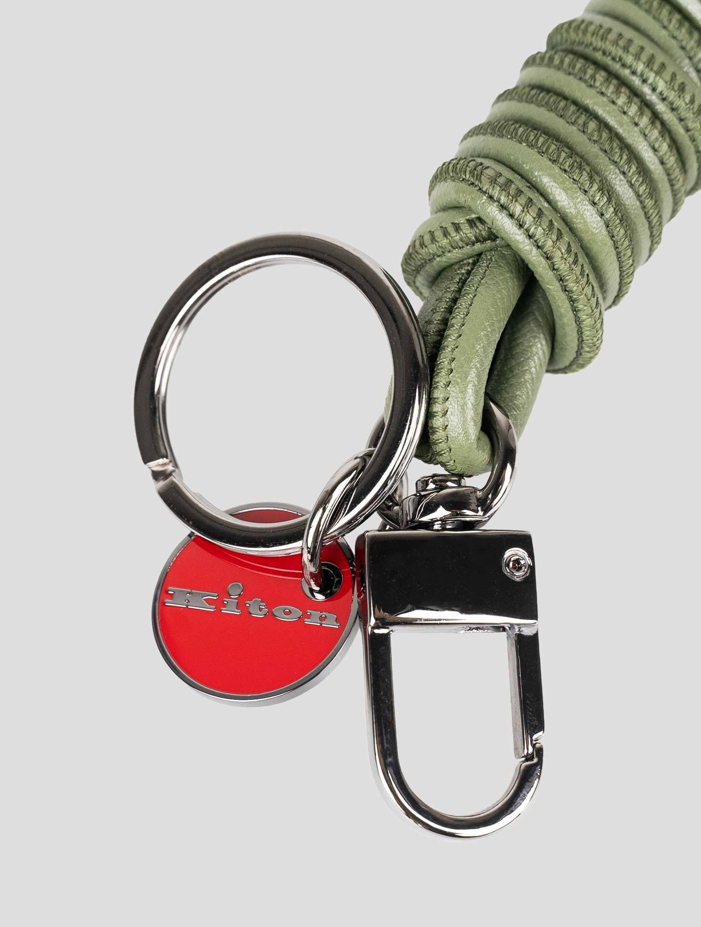 Kiton Green Leather Keychain