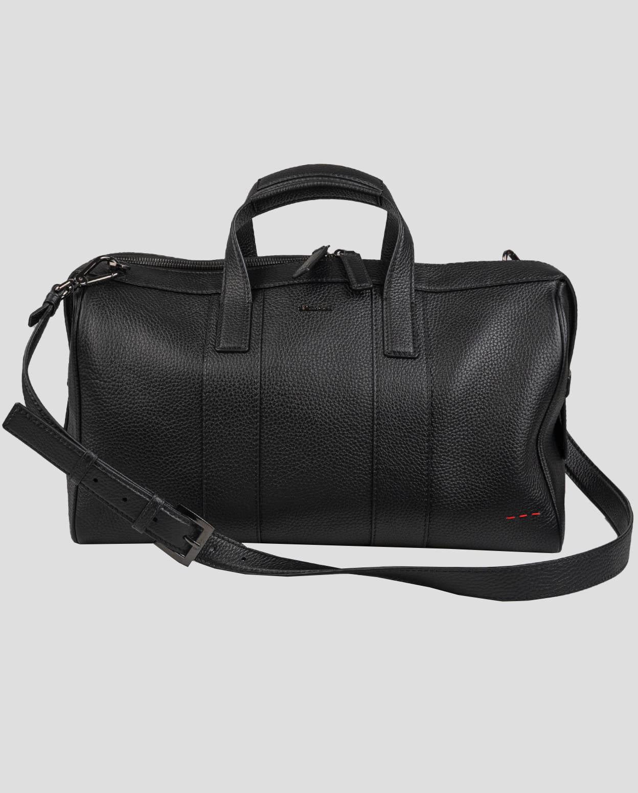 Kiton Black Leather Travel Bag