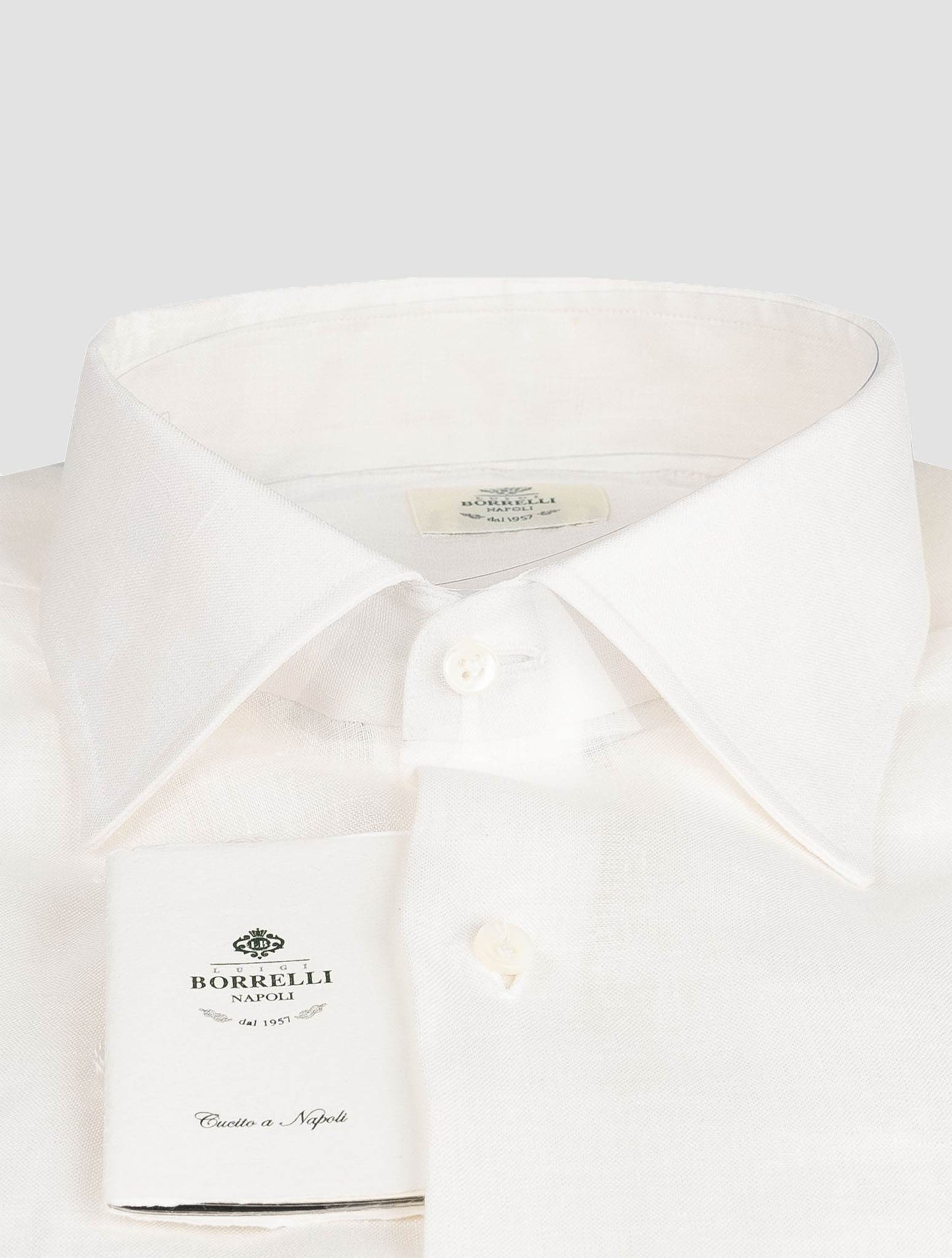 Luigi borrelli balti lininiai marškiniai