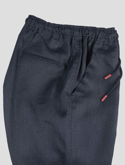 Kiton Dark Blue Linen Short Pants