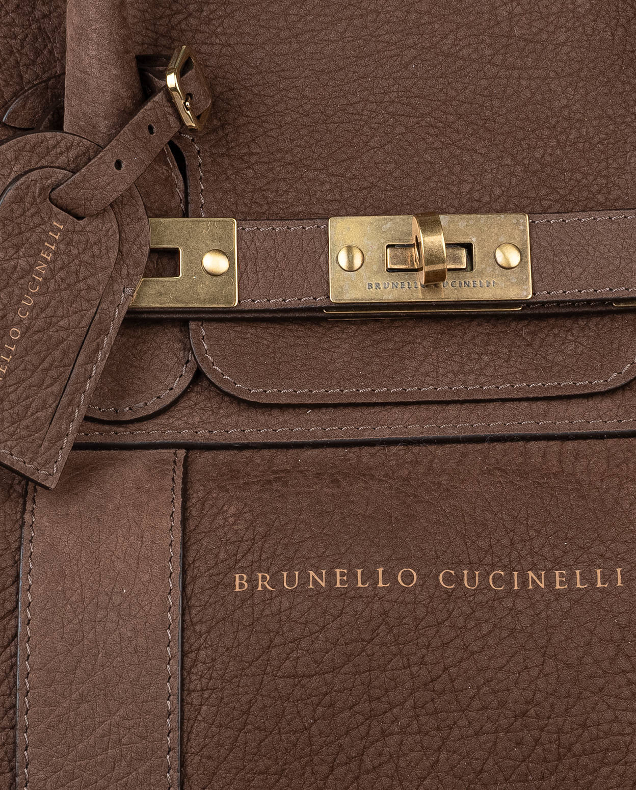 Brunello Cucinelli Travelbag de cuero negro