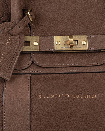 Brunello CucinelliブラックレザーTravelbag