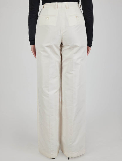 Kiton bílé hedvábné kalhoty