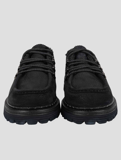 Zilli Black Leather Suede Leather Sneakers