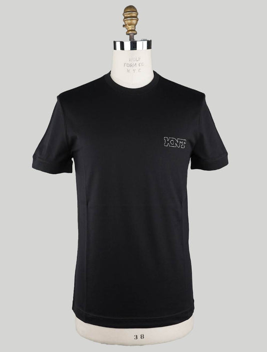 KNT Kiton T-Shirt aus schwarzer Baumwolle