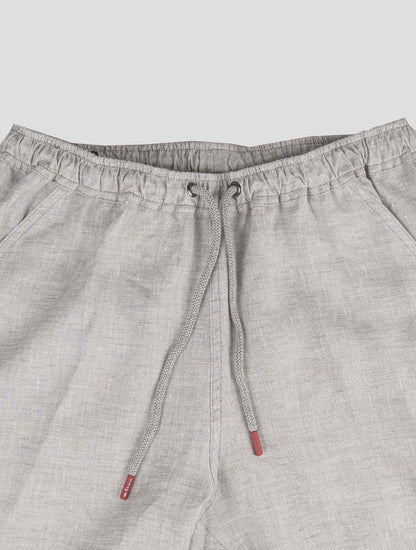 Kiton Light Gray Linen Short Pants