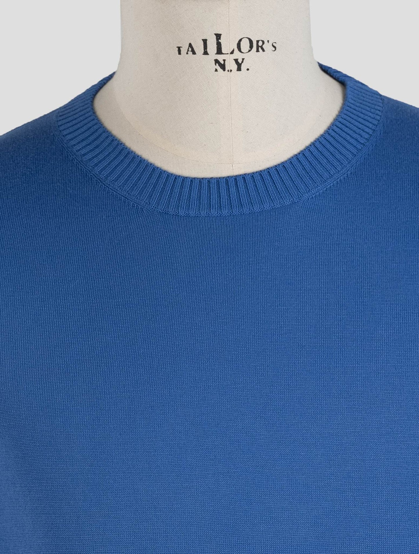 Jersey de cuello redondo de algodón azul claro de Malo