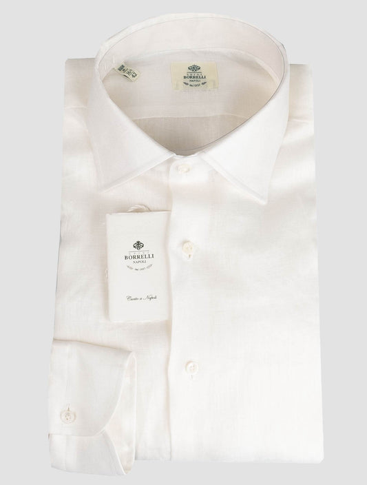 Luigi Borrelli hvid lin skjorte