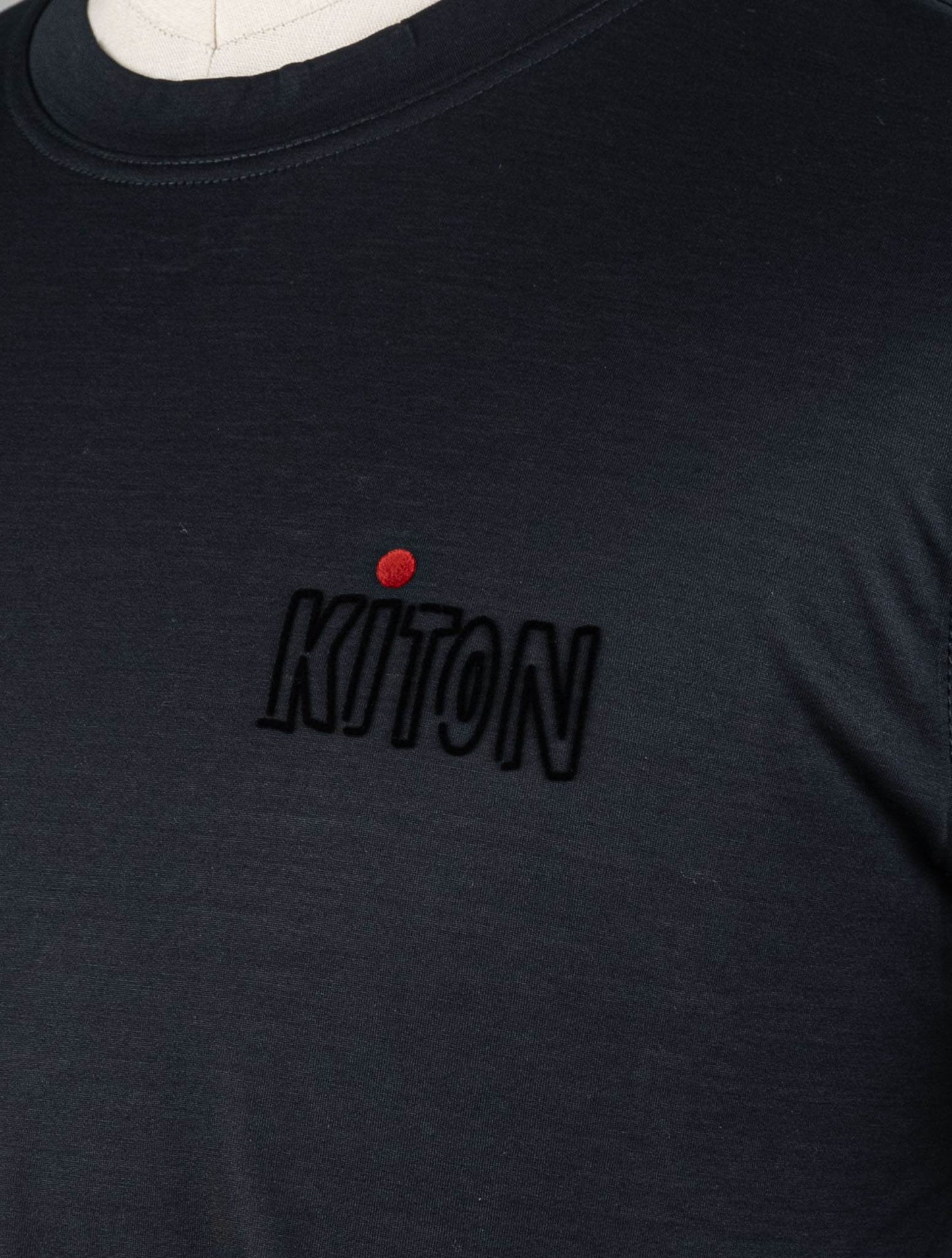 Kiton Black Cotton T-Shirt