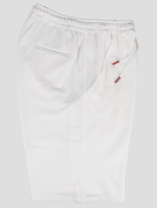 Kiton bílé bavlněné krátké kalhoty
