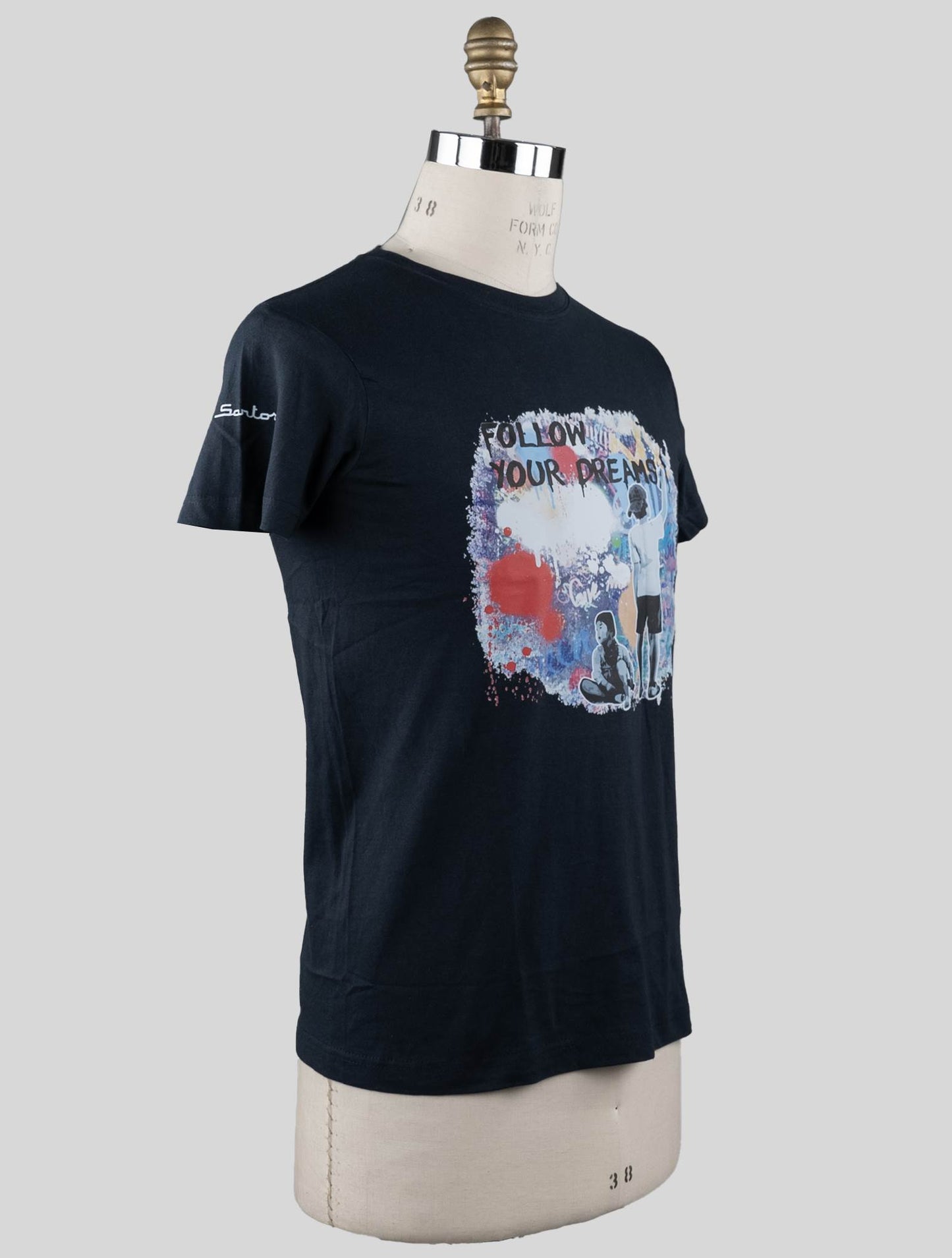 Sartorio Napoli Blaues Marineblaues T-Shirt aus Baumwolle Special Edition